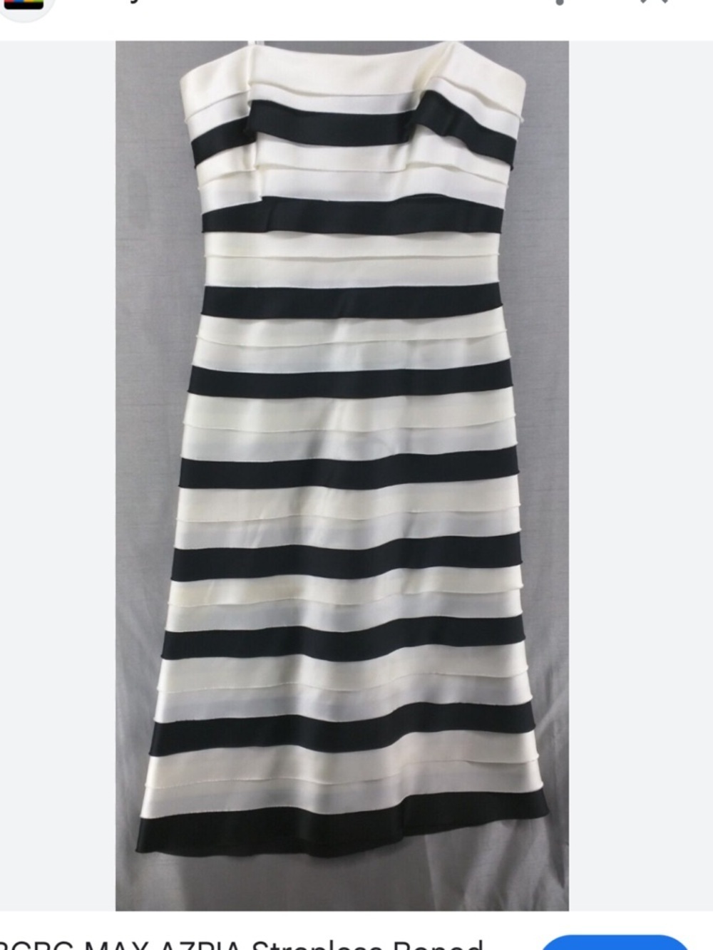 BCBG 12 Sleeveless Black and White Striped Bodycon Dress